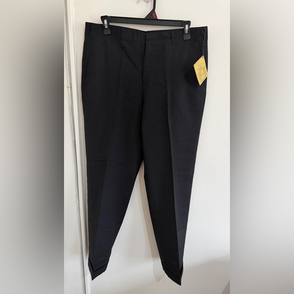 Vintage Jaymar Sansabelt Mens 34R Black Dress Pants NWT USA Cuffed